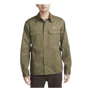 Nike SB Woven Skate Long-Sleeve Button Down 'Olive' DQ6288-222 sold by KicksCrew