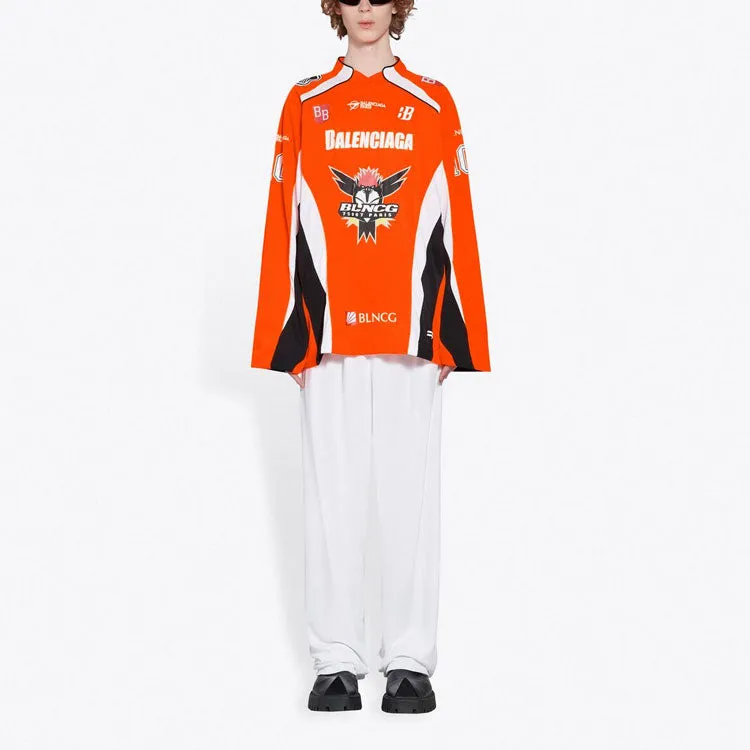 Balenciaga Hockey Panelled Long Sleeve Jersey T-shirt 'Orange' 657105TKV247074 sold by KicksCrew product image thumbnail 3