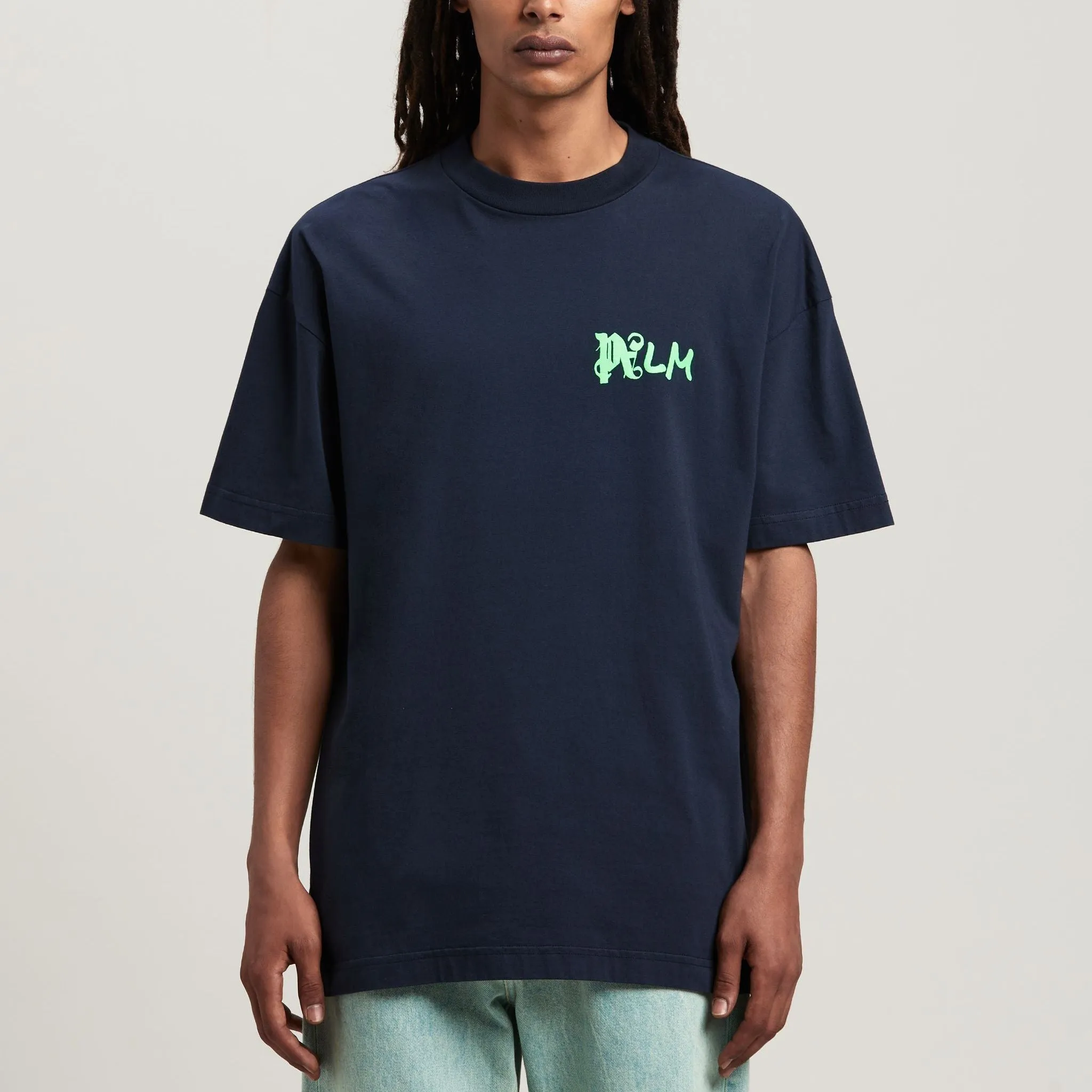 Palm Angels I Am Lost T-Shirt 'Navy Blue' PMAA072S24JER0044670 sold by KicksCrew product image thumbnail 2