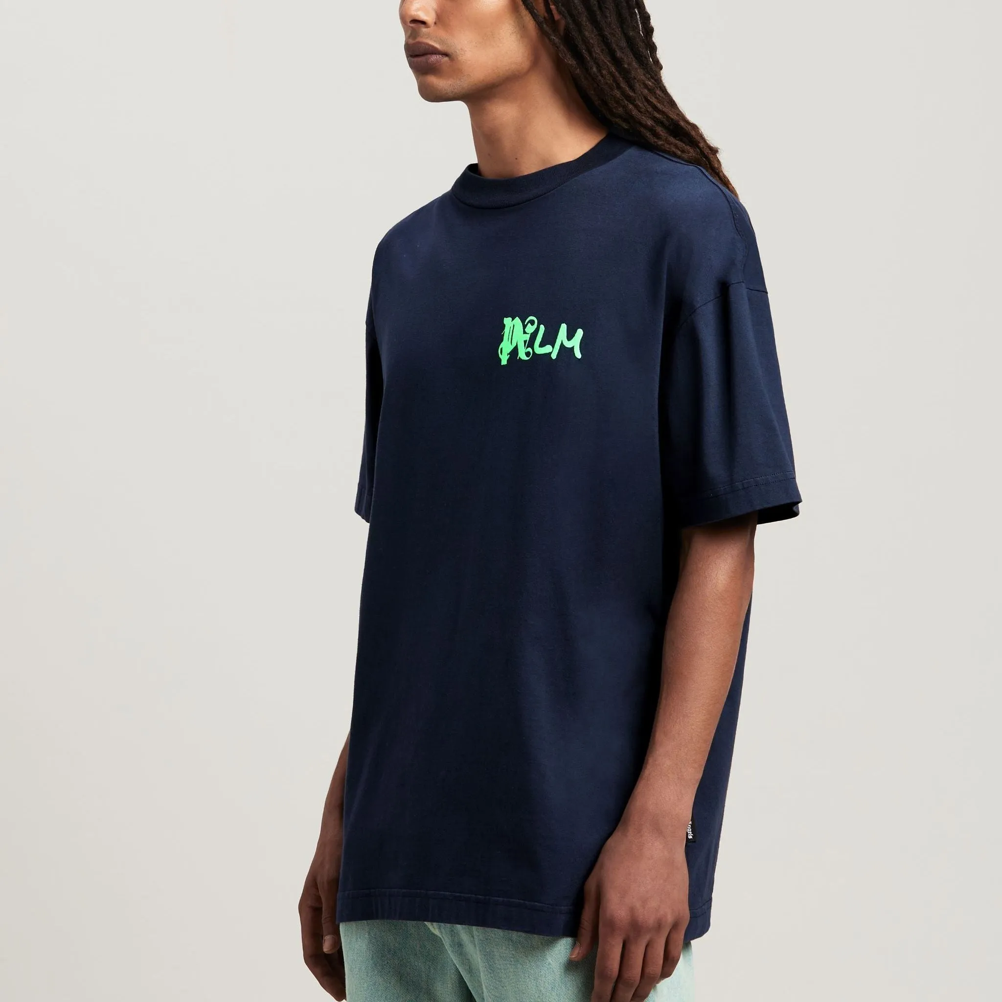 Palm Angels I Am Lost T-Shirt 'Navy Blue' PMAA072S24JER0044670 sold by KicksCrew product image thumbnail 4