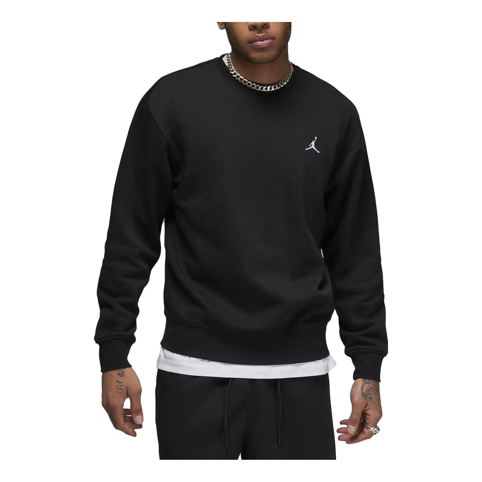 Jordan Essentials Fleece Crewneck Sweatshirt 'Black' FJ7777-010 sold by KicksCrew