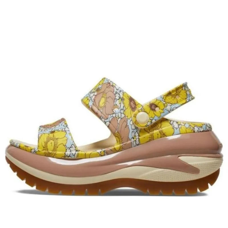 Crocs Mega Crush Retro Floral Sandals 'Vanilla Cork' 208966-1LQ sold by KicksCrew