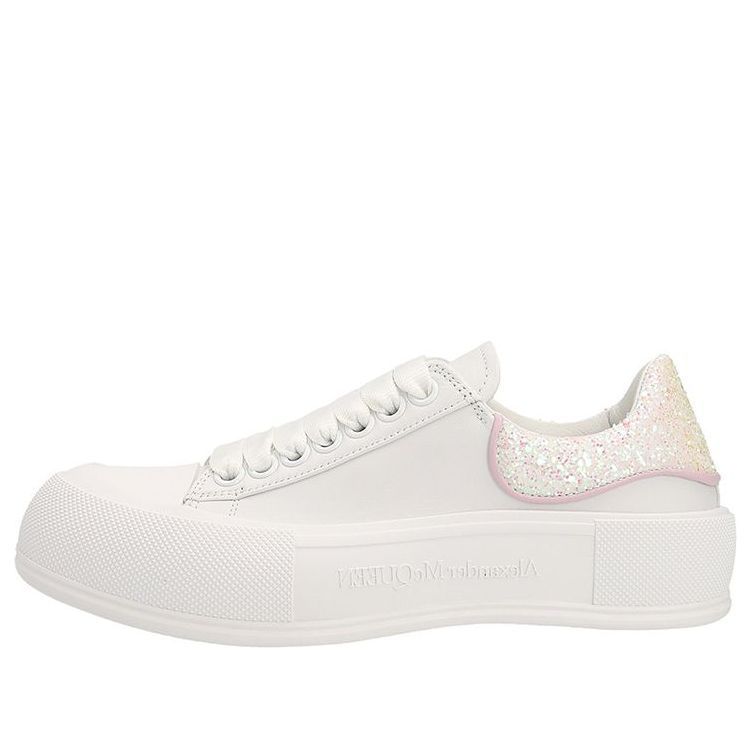 (WMNS) Alexander McQueen Deck Sneakers 'White Pink Glittered' 702047WICEV8868 sold by KicksCrew