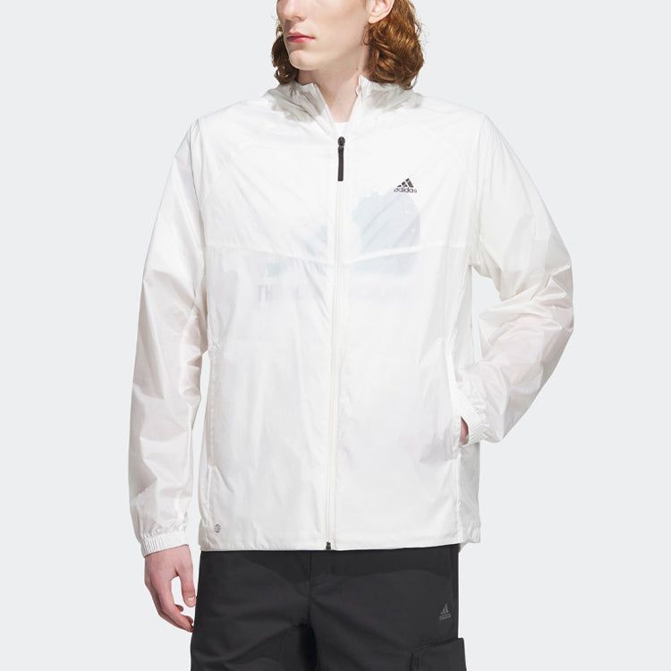 Adidas Hooded Windbreaker Jacket 'White' IA1784 sold by KicksCrew product image thumbnail 2