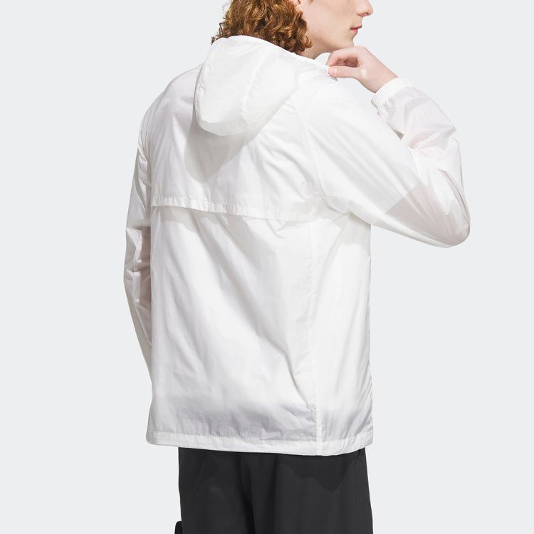 Adidas Hooded Windbreaker Jacket 'White' IA1784 sold by KicksCrew product image thumbnail 3
