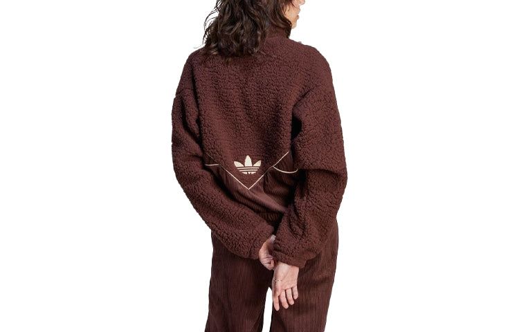 (WMNS) adidas Corduroy Fleece Mix Jacket 'Brown' II8084 sold by KicksCrew product image thumbnail 2