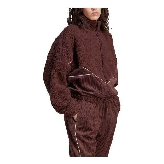 (WMNS) adidas Corduroy Fleece Mix Jacket 'Brown' II8084 sold by KicksCrew