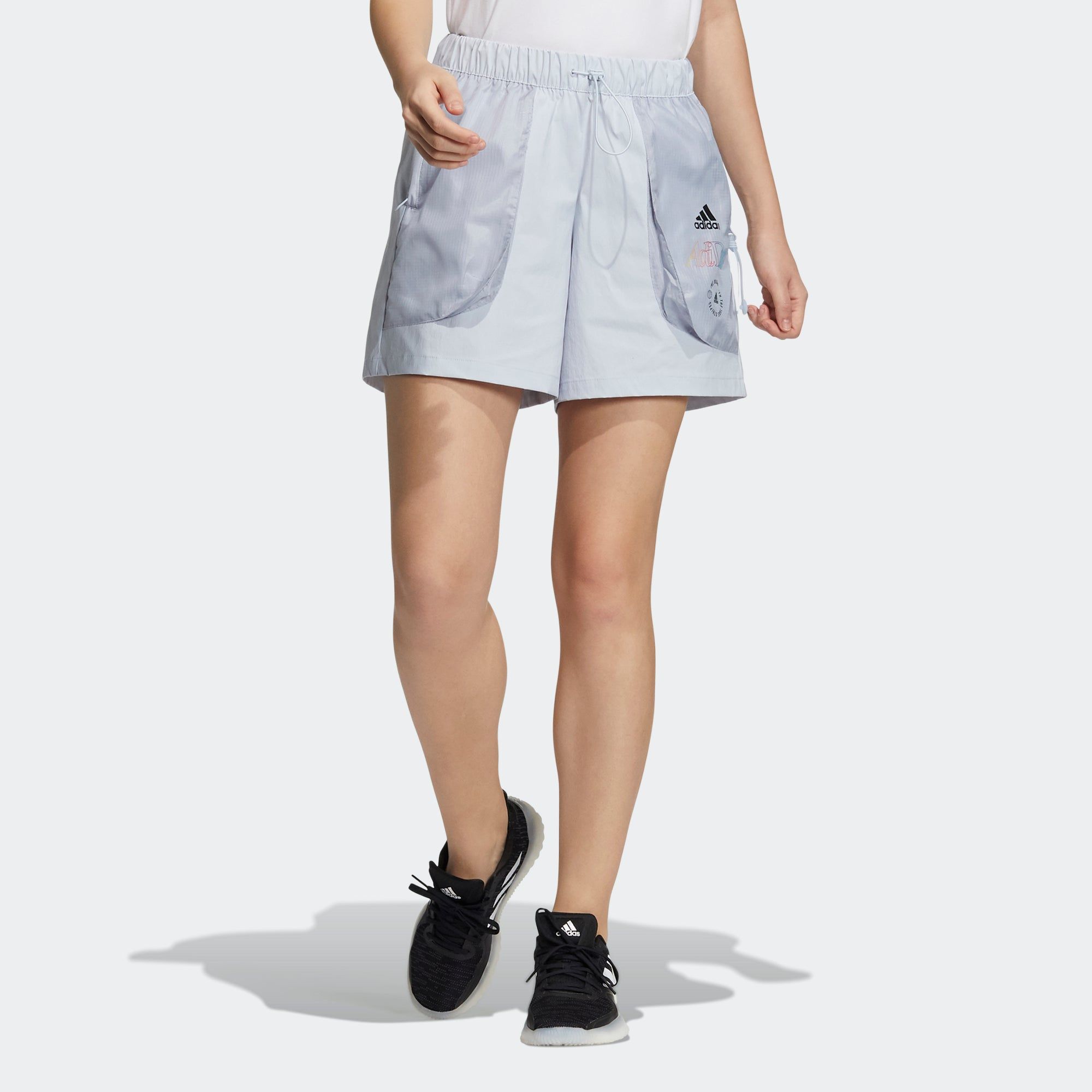 (WMNS) adidas Woven Shorts 'Blue' HA3632 sold by KicksCrew product image thumbnail 2