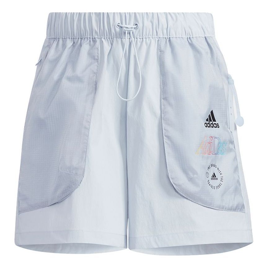 (WMNS) adidas Woven Shorts 'Blue' HA3632 sold by KicksCrew