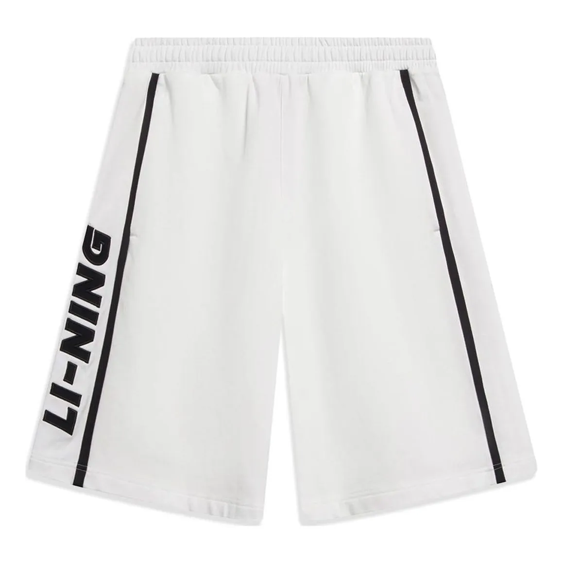 Li-Ning Stripe Embroidered Logo Shorts 'White' AKST601-1 sold by KicksCrew