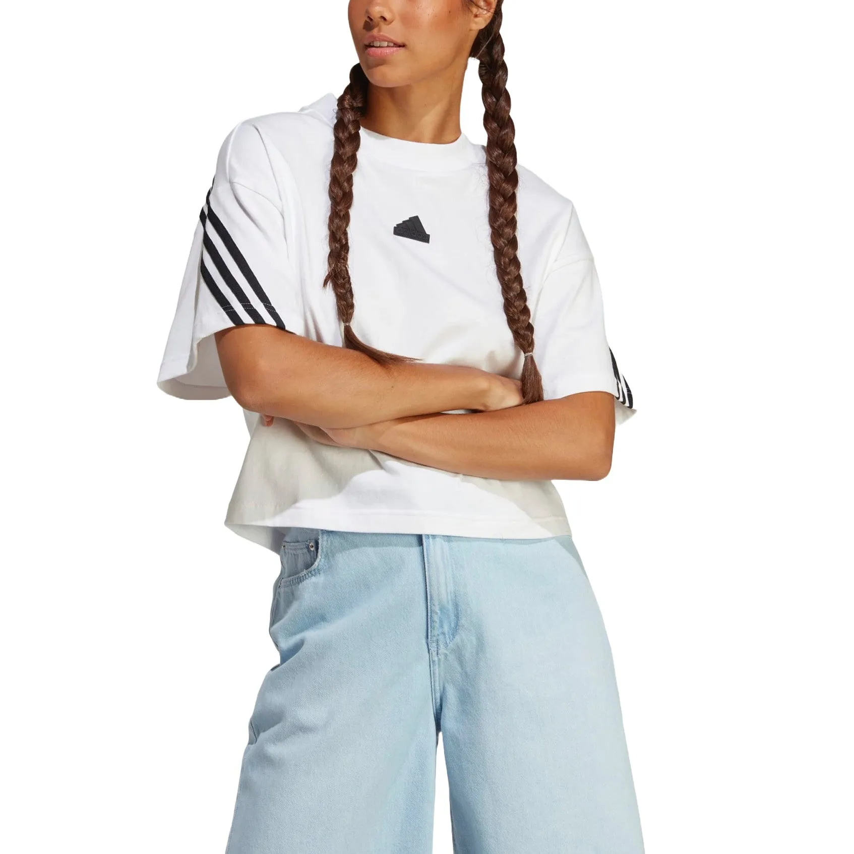 (WMNS) adidas Future Icons 3-Stripes T-Shirt 'White' IB8517 sold by KicksCrew product image thumbnail 2
