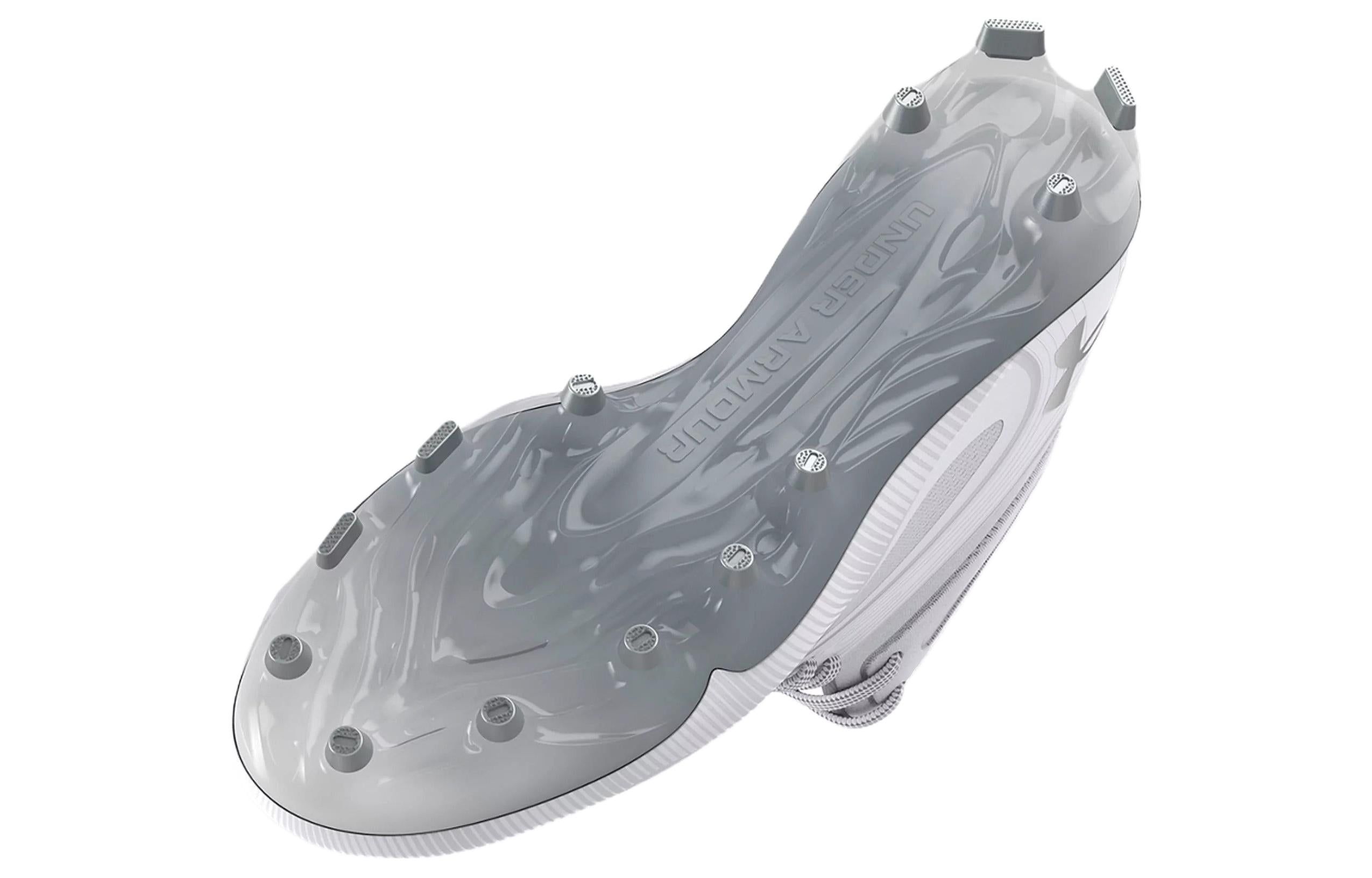 Under Armour HOVR Fade 2 Command MC Mid Lacrosse Cleats 'White Grey' 3026970-102 sold by KicksCrew product image thumbnail 4