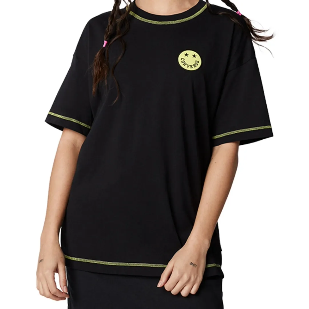 (WMNS) Converse Casual T-Shirt 'Black Yellow' 10018923-A01 sold by KicksCrew product image thumbnail 3