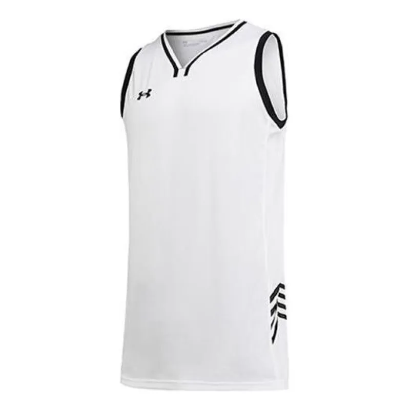 Under Armour Logo Basketball Jersey 'White Black' 21500104-100 sold by KicksCrew