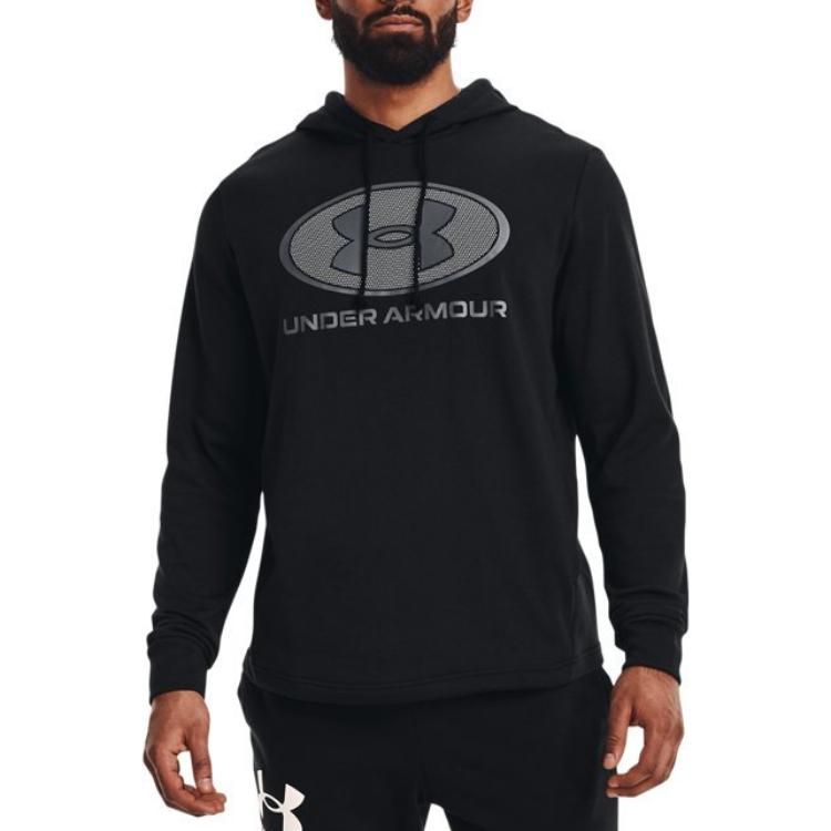 Under Armour Rival Terry Pullover Hoodie 'Black Grey' 1369470-001 sold by KicksCrew product image thumbnail 4