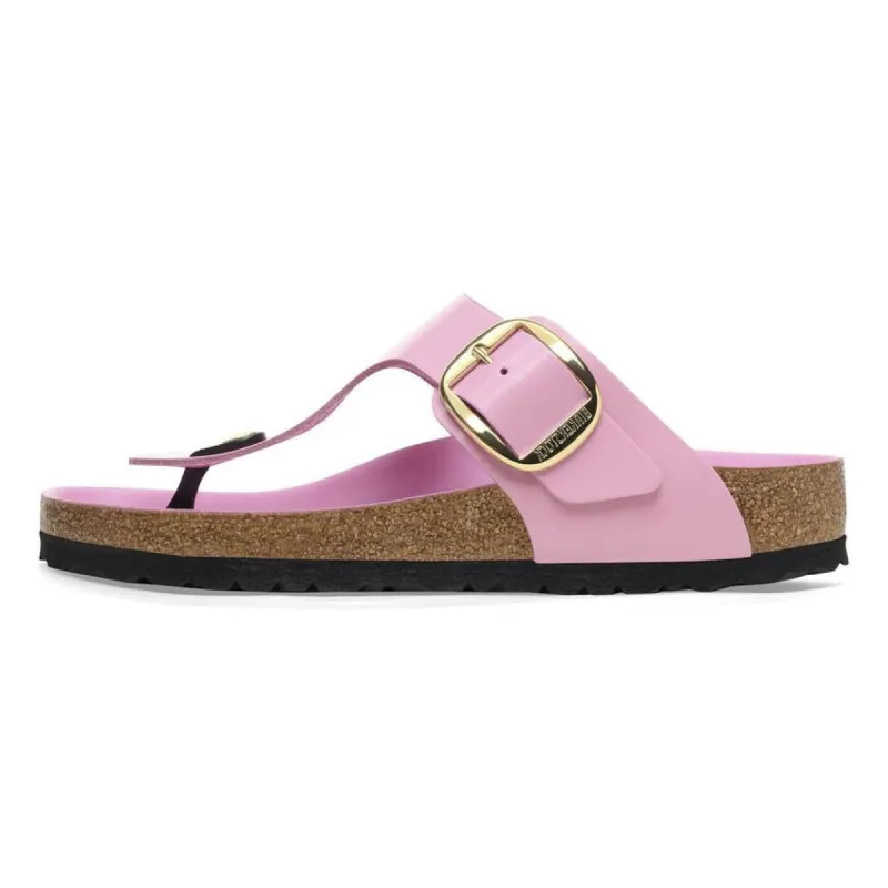 (WMNS) Birkenstock Gizeh Big Buckle Natural Leather Patent Narrow Fit Sandals 'High-Shine Fondant Pink' 1026493 sold by KicksCrew