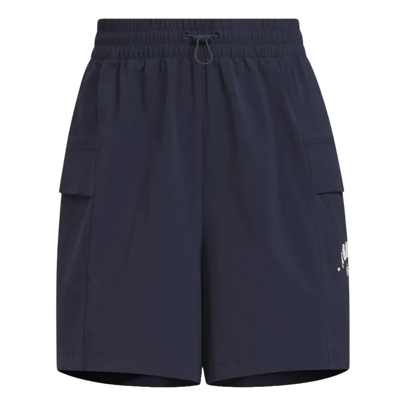 (WMNS) adidas Verbiage Shorts 'Navy' JN7775 sold by KicksCrew