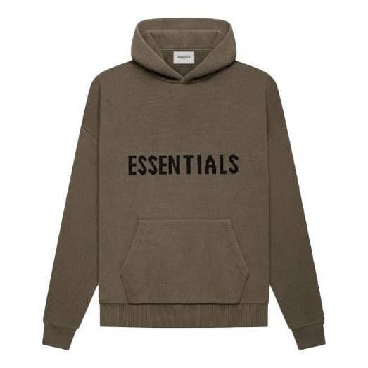 Fear of God Essentials FW21 Knit Pullover Logo Hoodie 'Harvest' FOG-FW21-014 sold by KicksCrew