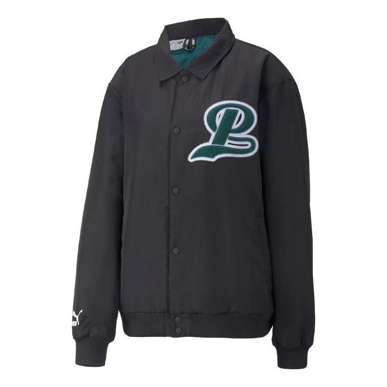 Puma Team Bomber Button Down Jacket 'Black' 539272-01 sold by KicksCrew