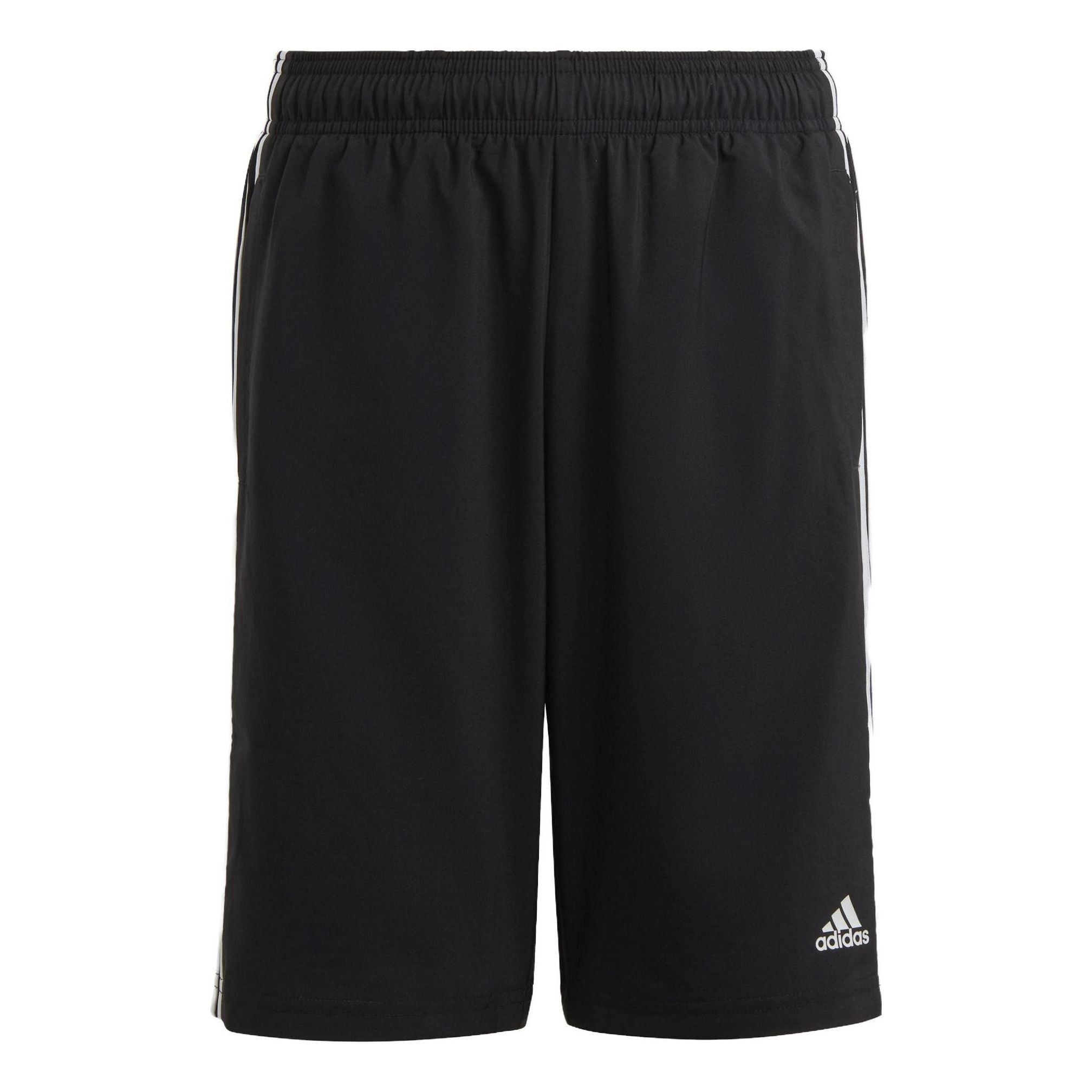 (GS) adidas Black Essentials 3-Stripes Woven Shorts 'Black' HR6332 sold by KicksCrew