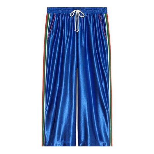 Gucci Shiny Jersey Pant With Web 'Royal Blue ' 654750-XJDI9-4364 sold by KicksCrew