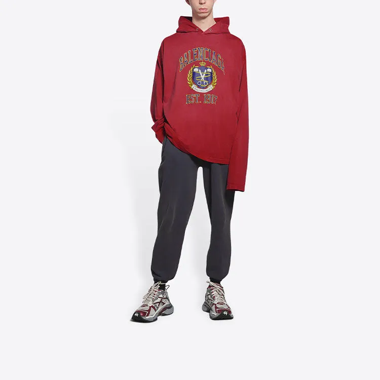 Balenciaga Est. 1917 College Logo Print Hoodie 'Red' 674685TLV896163 sold by KicksCrew product image thumbnail 3