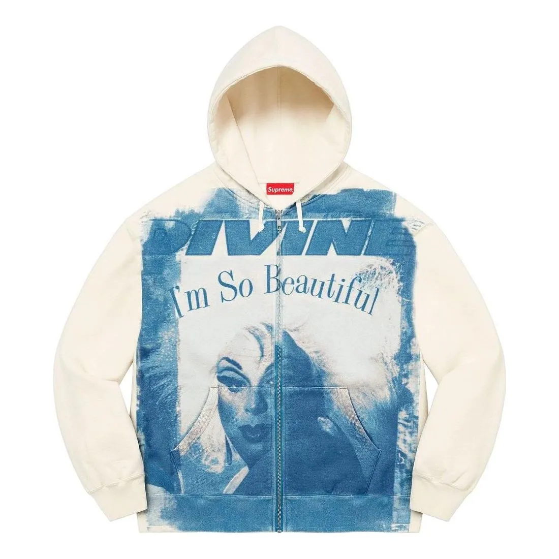 Supreme Divine Zip Up Hooded Sweatshirt 'White Blue' SUP-SS23-242 sold by KicksCrew