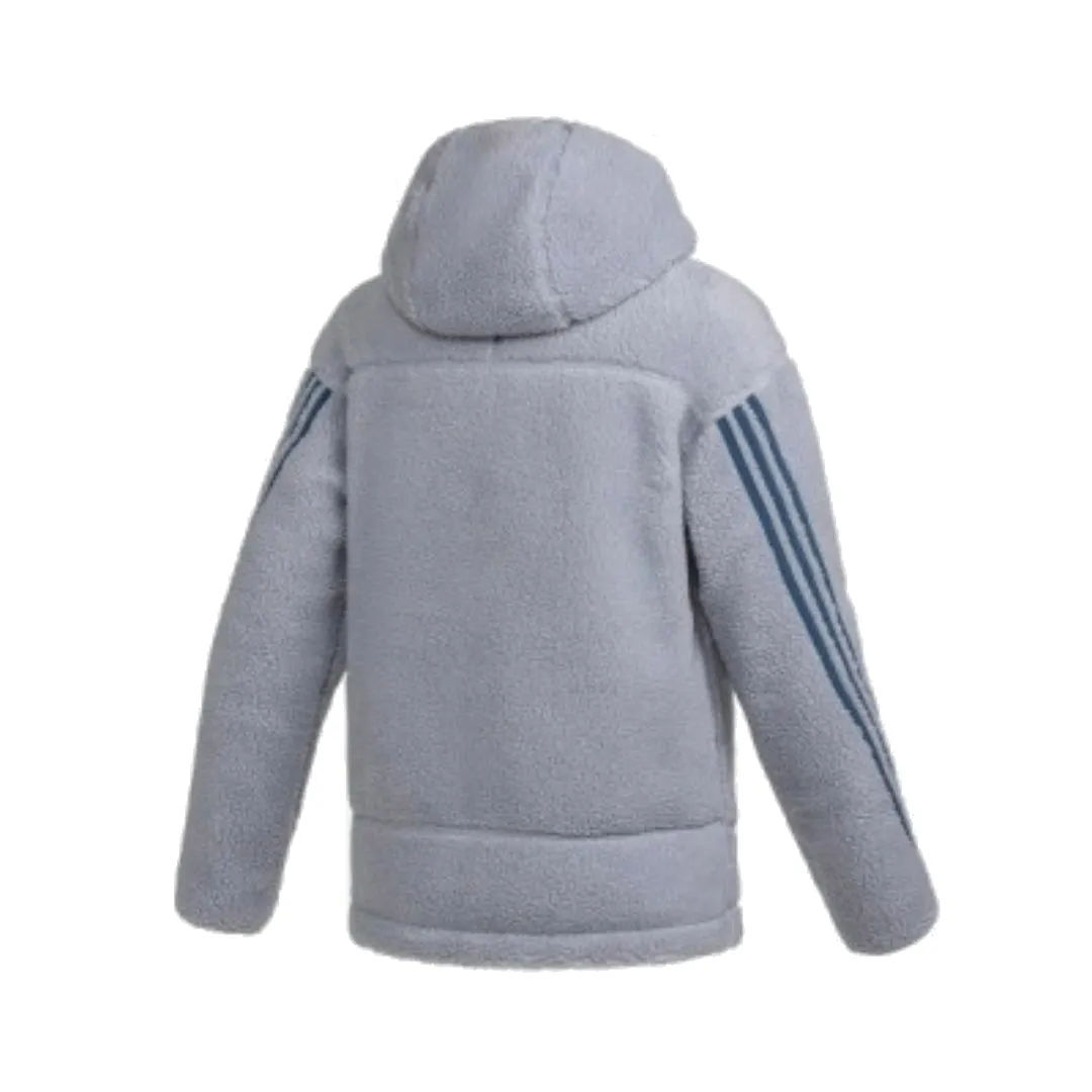 adidas Full-Zip High Collar Sherpa Jacket 'Grey' HR8427 sold by KicksCrew product image thumbnail 2