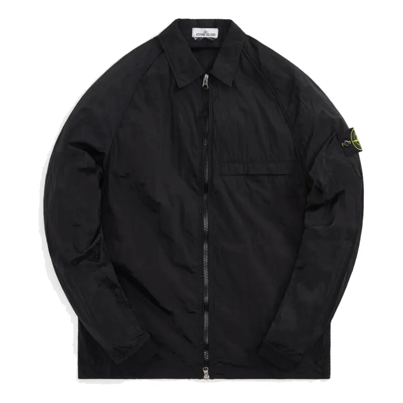 STONE ISLAND Nylon Metal Garment Dyed Over Shirt 'Black' 761512321-V0029 sold by KicksCrew