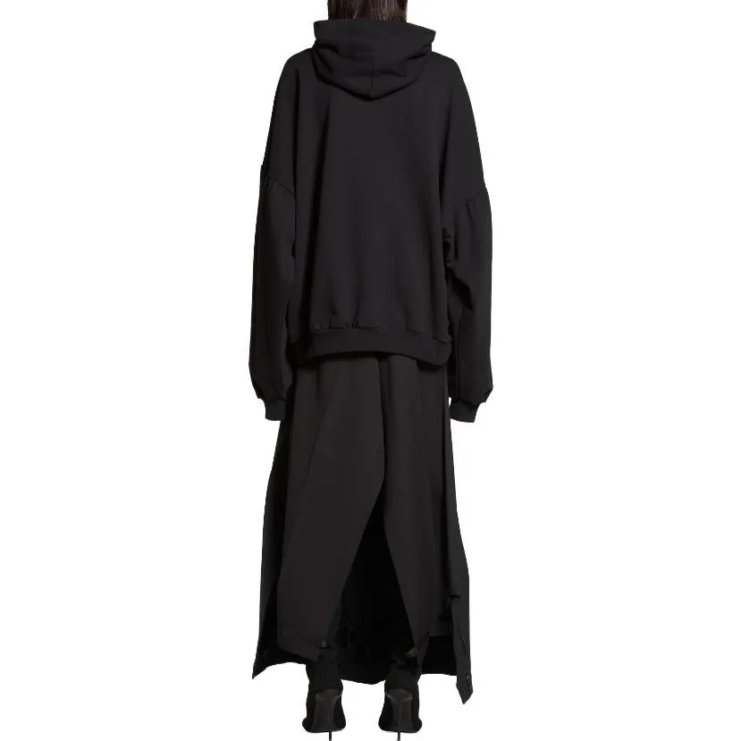Balenciaga Back Flip Round Hoodie Oversized 'Black White' 761458TPVG11070 sold by KicksCrew product image thumbnail 4