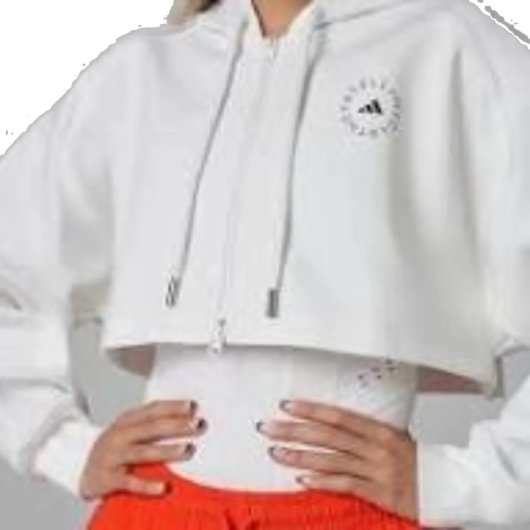 (WMNS) adidas by Stella McCartney Cropped Hoodie 'White' H59963 sold by KicksCrew product image thumbnail 3