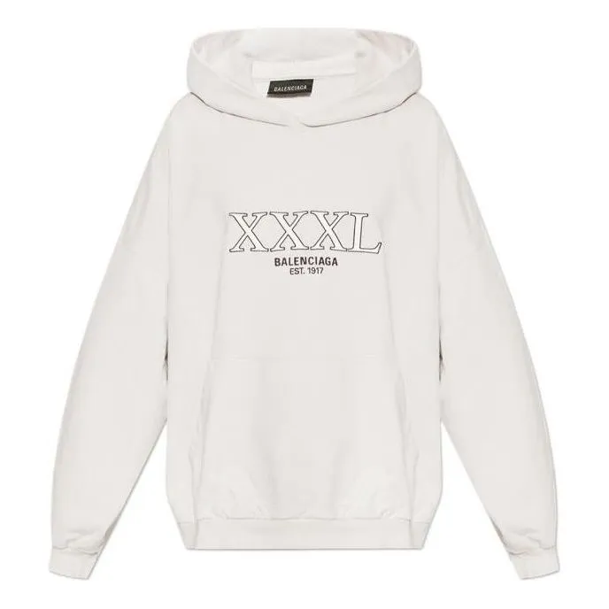 Balenciaga XXXL Oversized Popover Hoodie 'Off White' 713677TNVD99784 sold by KicksCrew