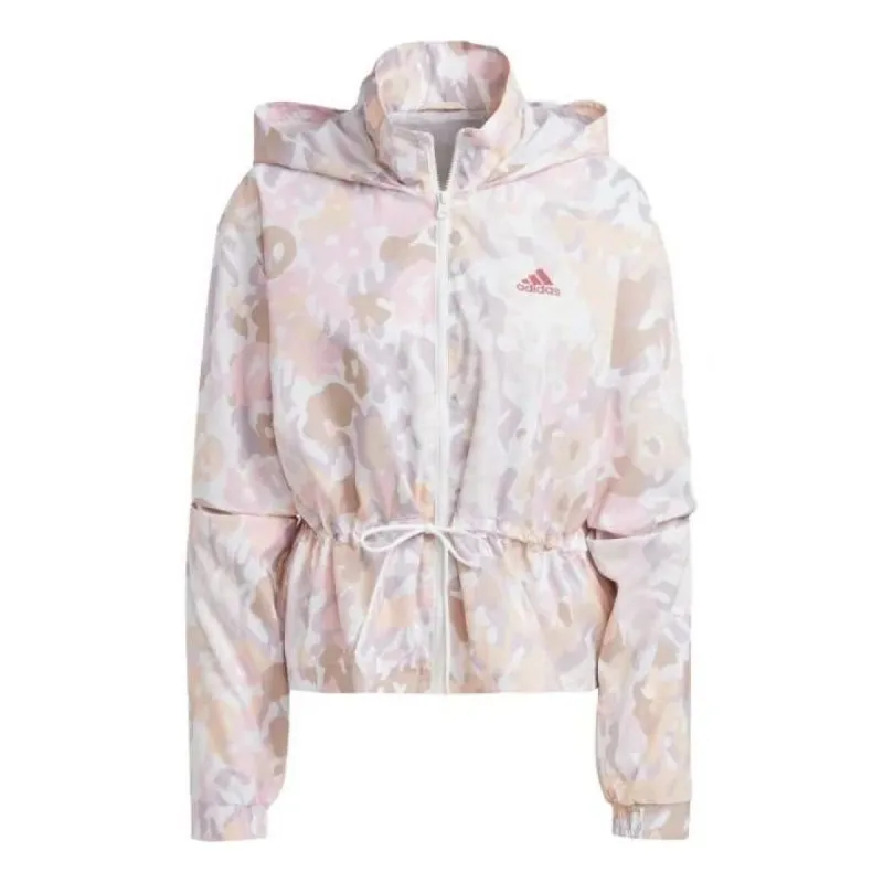 (WMNS) adidas Graphic Windbreaker 'White Pink' IC0555 sold by KicksCrew
