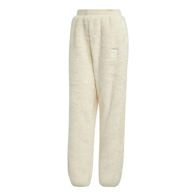 (WMNS) adidas Essentials+ Fluffy Teddy Pants 'Beige' IC2256 sold by KicksCrew