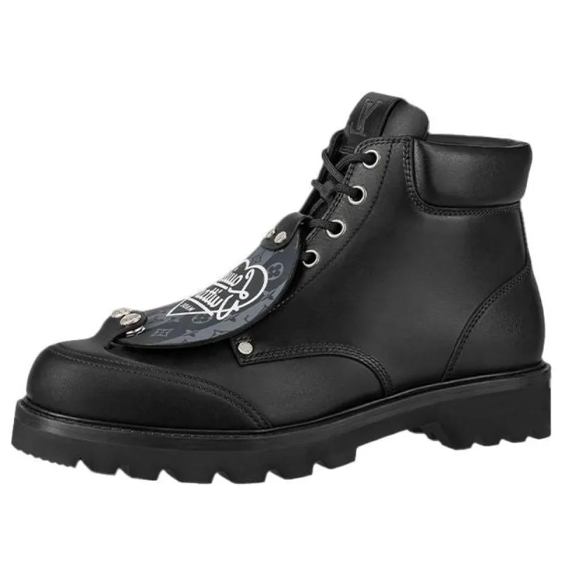 LOUIS VUITTON x Nigo Oberkampf Ankle Boots 'Black' 1A9ICR sold by KicksCrew