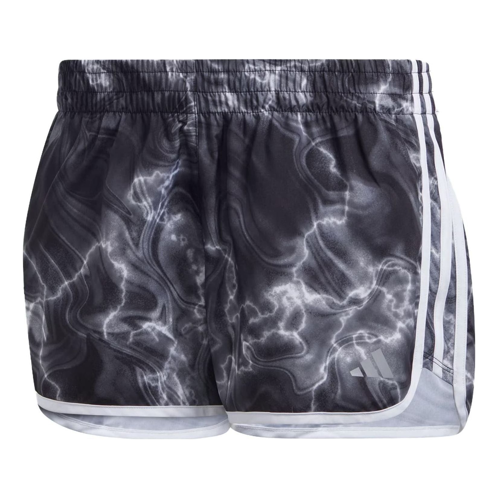 (WMNS) Adidas Marathon 20 Allover Print Shorts 'White Black Grey Six' IL1665 sold by KicksCrew