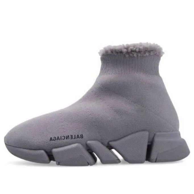 (WMNS) Balenciaga Speed 2.0 Sneakers 'Grey Recycled Knit' 669789W2DI31503 sold by KicksCrew