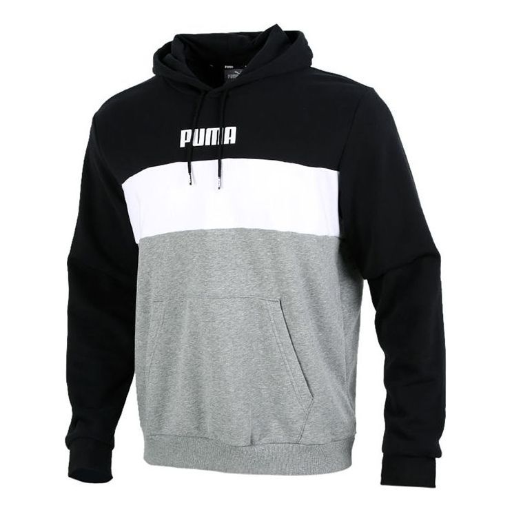Puma Double Down Hoodie 'Grey Black White' 587155-01 sold by KicksCrew