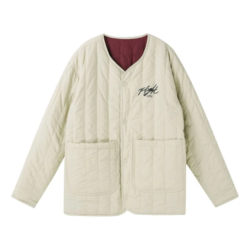 Air Jordan Flight Heritage Liner Reversible Jacket 'Beige Burgundy' DX4350-680 sold by KicksCrew