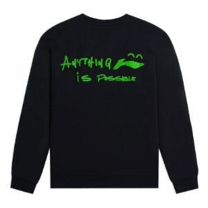Li-Ning Anything Is Possible Graphic Sweatshirt 'Black' AWDSF71-8 sold by KicksCrew