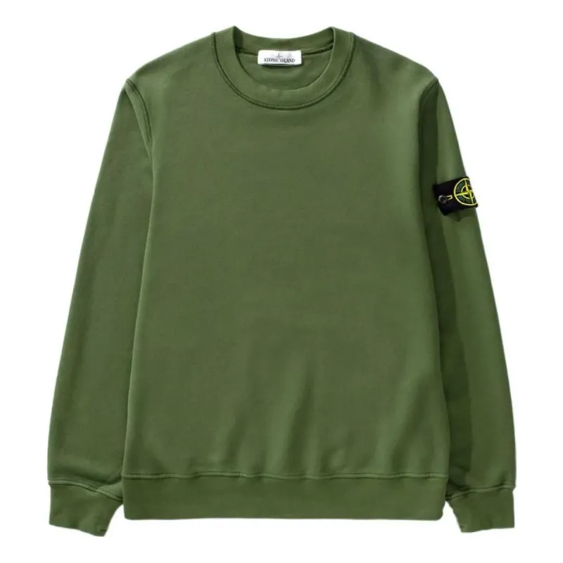 STONE ISLAND Garment Dyed Classic Sweatshirt 'Olive' 771563020-V0058 sold by KicksCrew