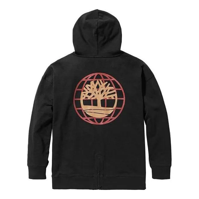 Timberland Tree Logo Hoodie 'Black and Red Globe' A6UM2-001 sold by KicksCrew