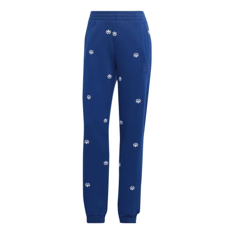 (WMNS) adidas Allover Mini Crest Logo Sweatpants 'Blue' II5631 sold by KicksCrew