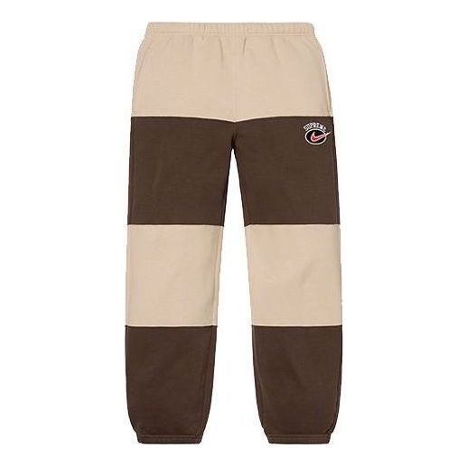 Supreme x Nike Stripe Sweatpants 'Brown Tan' SUP-SS19-10151 sold by KicksCrew