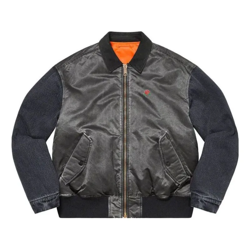 Supreme Denim Sleeve MA-1 'Black Orange' SUP-SS23-148 sold by KicksCrew