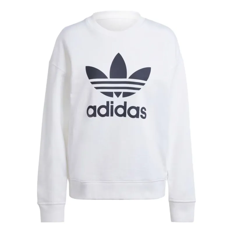 (WMNS) adidas Trefoil Crew Sweatshirt 'White' IK6476 sold by KicksCrew
