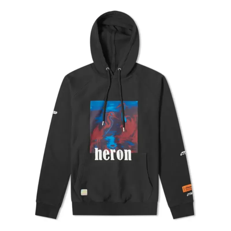 HERON PRESTON heron Hoodie 'Black' HMBB001S197570381088 sold by KicksCrew