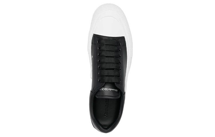 Alexander McQueen Deck Lace Up Plimsoll Sneakers 'Black White' 705201WIAB61070 sold by KicksCrew product image thumbnail 4