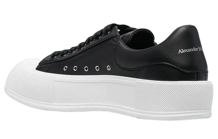 Alexander McQueen Deck Lace Up Plimsoll Sneakers 'Black White' 705201WIAB61070 sold by KicksCrew product image thumbnail 3