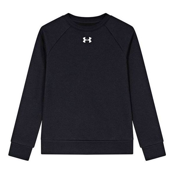 (GS) Under Armour Rival Fleece Crew Sweater 'Black White' 1379796 sold by KicksCrew